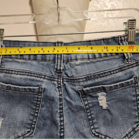 Denim Distressed Shorts - Blue Savy - Size 5/27 - Picture 10 of 14